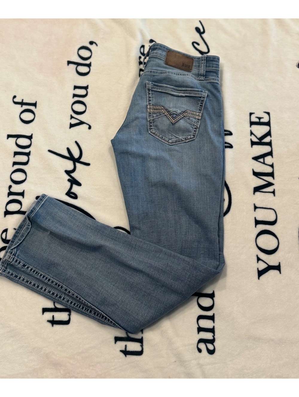 BKE Buckle Jacke Straight Jeans Men's 34 x 38R Blue Denim